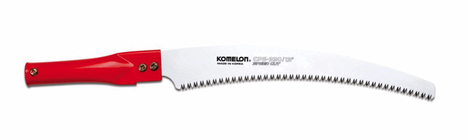 Komelon Pruning Saw. To be mounted on pole, curved blade. Japanese high carbon steel.